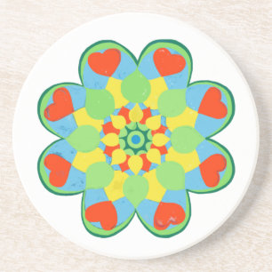 Christmas Heart Mandala  Coaster