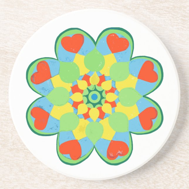  Christmas Heart Mandala  Coaster (Front)