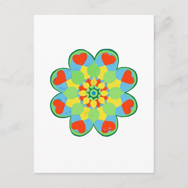 Christmas Heart Mandala  Postcard (Front)