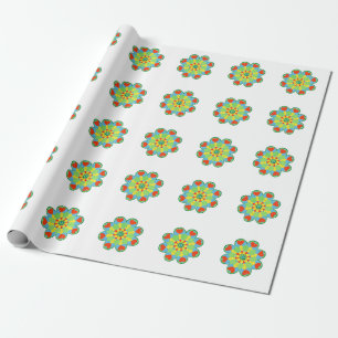 Christmas Heart Mandala Wrapping Paper