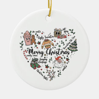 Christmas Heart Ornament, Merry Christmas Ornament