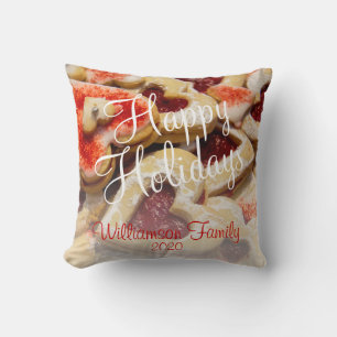 Christmas Heart Shaped Sugar Cookie Family Name Th Cushion