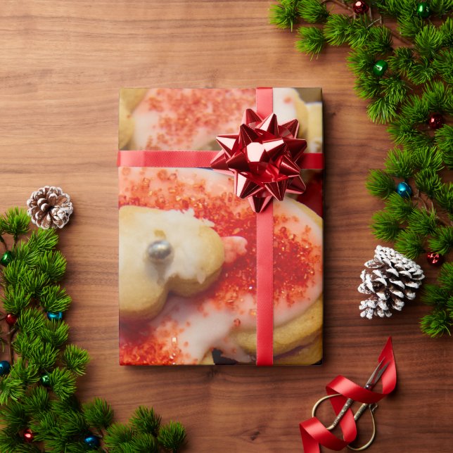 Christmas Heart Shaped Sugar Cookie Wrapping Paper (Holiday Gift)