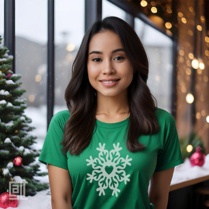 Christmas Heart Snowflake Ornate Classic T-Shirt