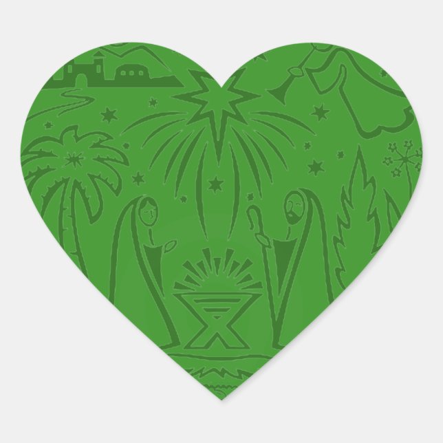 Christmas heart sticker (Front)