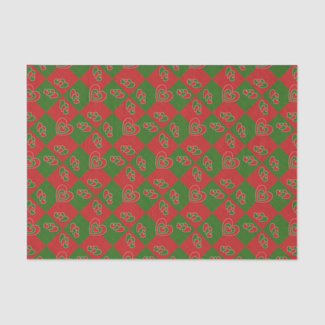 Christmas Heart Tissue Paper (Front)