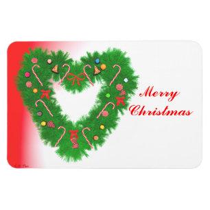 Christmas Heart Wreath Magnet