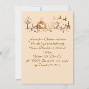 Christmas Heartbeat Holiday Design Invitation