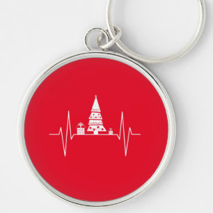 Christmas Heartbeat  Key Ring