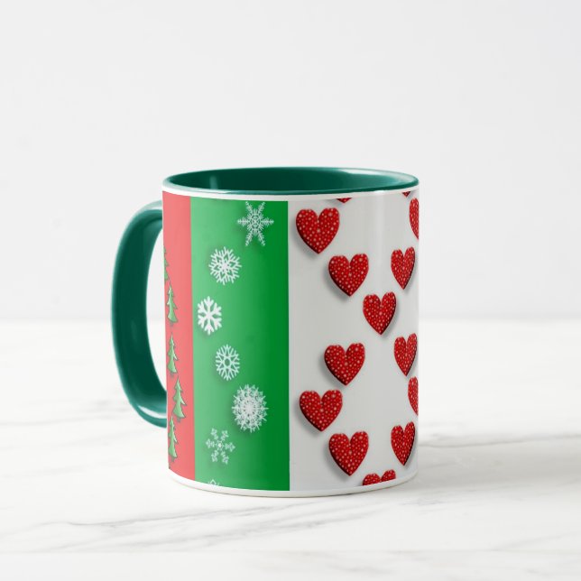 Christmas Hearts & More, colourful design, Mug (Front Left)