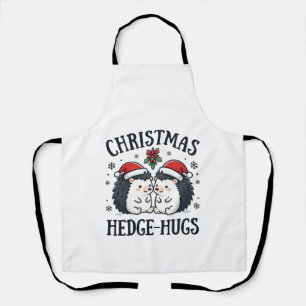 Christmas Hedge-Hugs Cute Hedgehog Holiday Design Apron