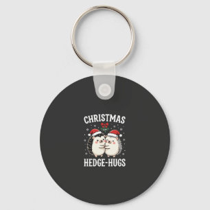 Christmas Hedge-Hugs Cute Hedgehog Holiday Key Ring