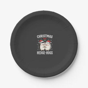 Christmas Hedge-Hugs Cute Hedgehog Holiday Paper Plate