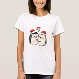 Christmas Hedge-Hugs Cute Hedgehog Holiday T-Shirt