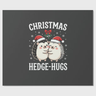 Christmas Hedge-Hugs Cute Hedgehog Holiday Wrapping Paper