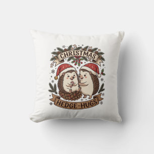 Christmas Hedge Hugs Hedgehogs Santa Hats Snowflak Cushion