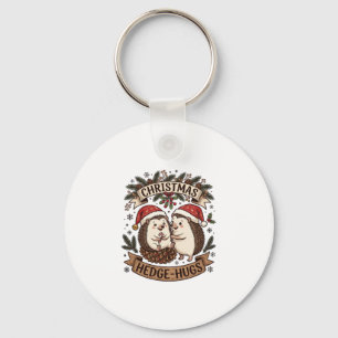 Christmas Hedge Hugs Hedgehogs Santa Hats Snowflak Key Ring