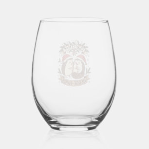 Christmas Hedge Hugs Hedgehogs Santa Hats Snowflak Stemless Wine Glass