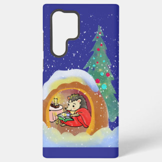 Christmas hedgehog and Christmas tree Samsung Galaxy Case
