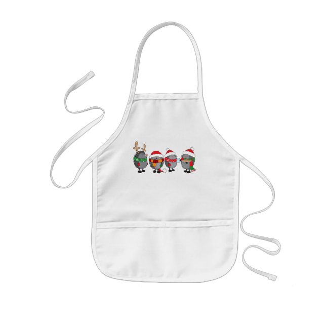 Christmas hedgehogs kids apron (Front)