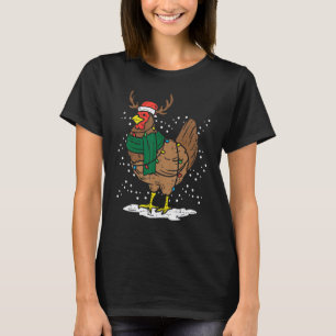 Christmas Hen Chicken Santa Hat Farmer Xmas Pajama T-Shirt