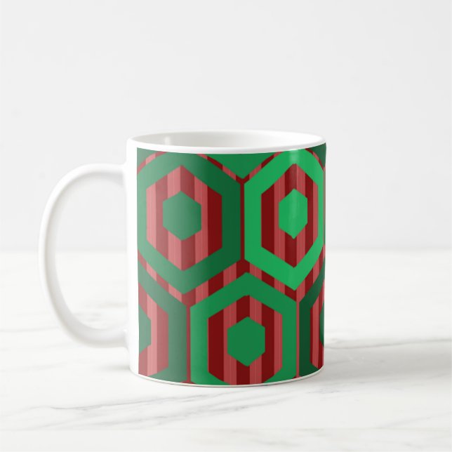 Christmas Hexagons Coffee Mug (Left)