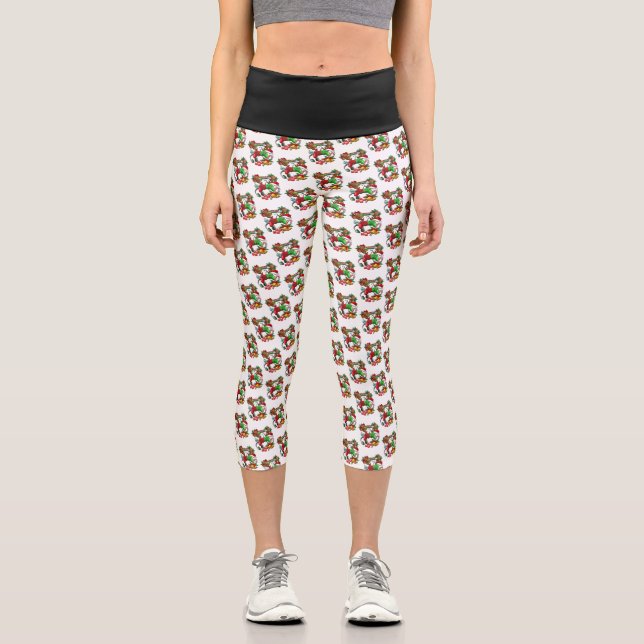 Christmas High Waisted Capris (Front)