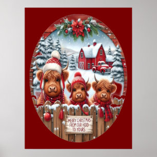 Christmas Highland Cow Bubblegum 2025 Poster