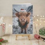 Christmas Highland Cow  Card<br><div class="desc">This design may be personalized in the area provided by changing the photo and/or text. Or it can be customized by clicking Personalize this Template and then choosing the click to customize further option and delete or change the color of the background, add text, change the text color or style,...</div>