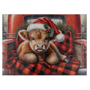 Christmas Highland Cow Cutting Board