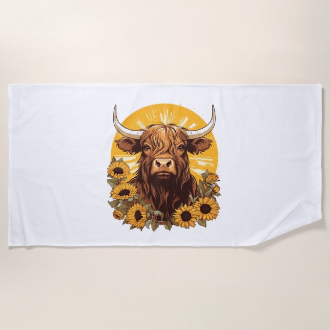 Christmas highland cow Essential T-Shirt Beach Towel (Front)