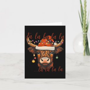 Christmas Highland Cow Falalala Xmas Heifer Cowgir Card