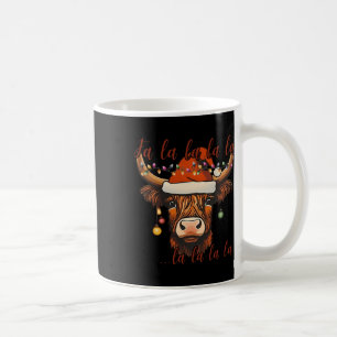 Christmas Highland Cow Falalala Xmas Heifer Cowgir Coffee Mug