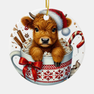 Christmas Highland Cow Ornament