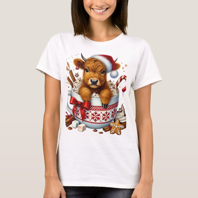 Christmas Highland Cow Tshirt (Front)