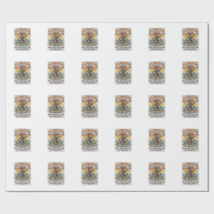 Christmas Highland Cow Vintage Engraving Design (2 Wrapping Paper