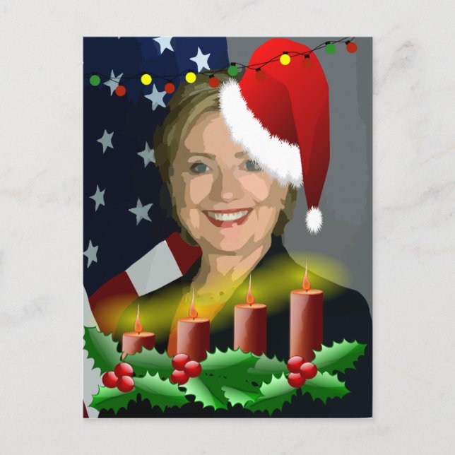 christmas hillary clinton holiday postcard (Front)