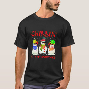Christmas Hip Hop Music Snowman Chillin With My Sn T-Shirt