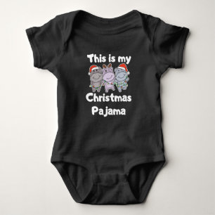 Christmas Hippo Christmas Pyjamas Baby Bodysuit