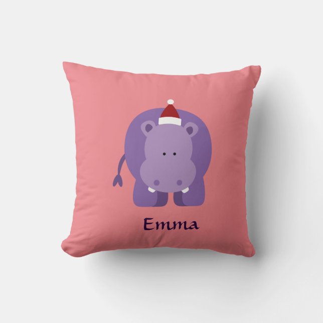 Christmas Hippo Cushion (Front)