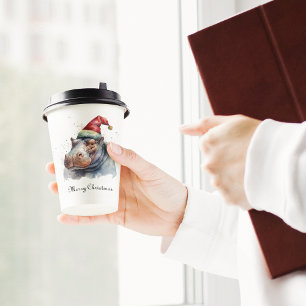Christmas Hippo, customisable Paper Cups