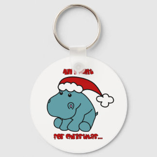 Christmas Hippo Key Ring