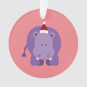 Christmas Hippo Ornament