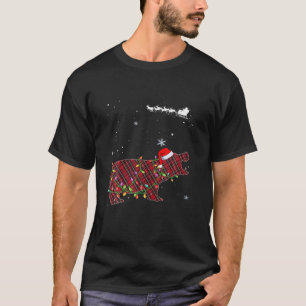 Christmas Hippo Plaid Pajama T-Shirt