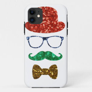 christmas hipster moustache iPhone 11 case
