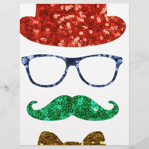 christmas hipster moustache customised letterhead
