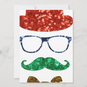christmas hipster moustache holiday card