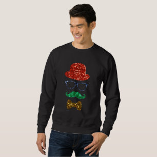 christmas hipster moustache mens sweatshirt