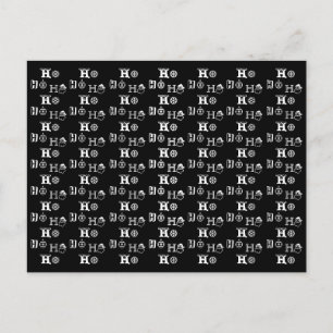 Christmas Ho Ho Ho black white pattern cute Postcard