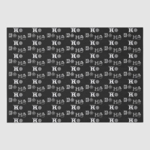 Christmas Ho Ho Ho black white pattern cute Tissue Paper